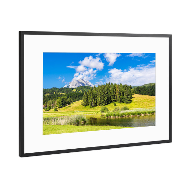 Poster mit Rahmen Schwarz (Metallic) "Landschaft in Bayern" artboxONE - Natur,Reise