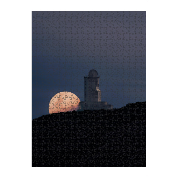 Puzzle Ravensburger "MOONLIGHT OBSERVATORY" artboxONE - Natur,Reise,Galaxy - Tenerife,Observatory,Moon,Mond,Vollmond,Landscape - Bild tenerife