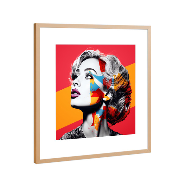 Poster mit Rahmen Kupfer "FASHION SUPER BOWL" artboxONE - Abstrakt,Menschen,Fashion - Mode,Super bowl,Usa,Fußball,Frau,Gesicht,Porträt