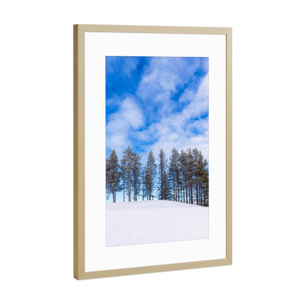 Poster mit Rahmen Gold "Winterlandschaft in Finnland" artboxONE - Natur,Reise,Reise / Länder