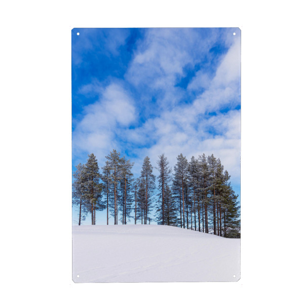 Metall Poster "Winterlandschaft in Finnland" artboxONE - Natur,Reise,Reise / Länder