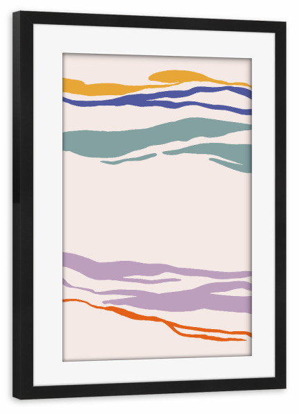 Poster mit Rahmen schwarz "Álex Roda - Lines Uno" artboxONE - Abstrakt - Modern,Minimalistisch,Minimalismus,Linie,Line,Pfad,Abstakt