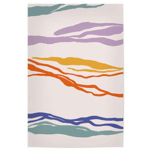 Poster 30x20 cm "Álex Roda - Lines Duo" artboxONE - Abstrakt - Modern,Minimalistisch,Minimalismus,Linie,Line,Pfad,Abstakt