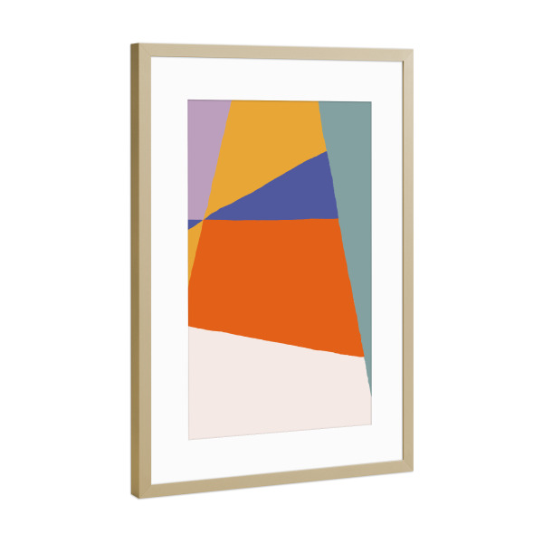 Poster mit Rahmen Gold "Álex Roda - Tappisserie Uno" artboxONE - Abstrakt,Geometrie