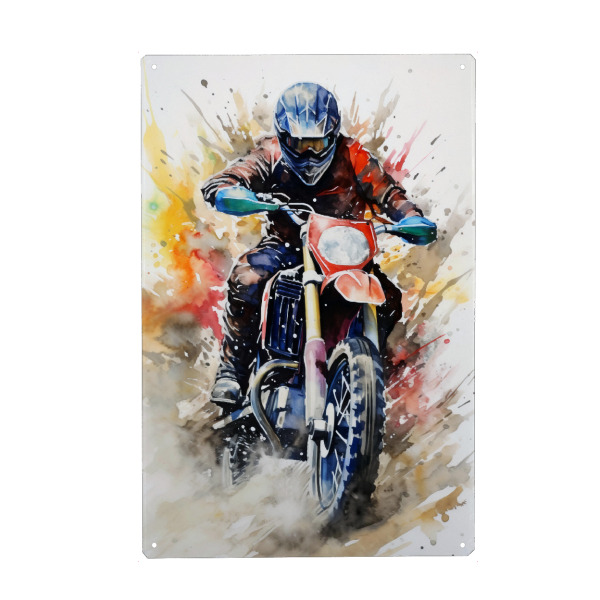 Holzbild "Motocross Watercolor 3 (matart)" artboxONE - Sport - Motocross,Motor,Motoren,Motocross-rennen,Sport,Bunt,Aquarell