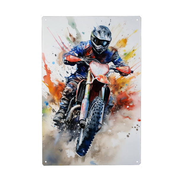 Holzbild "Motocross Watercolor 4 (matart)" artboxONE - Sport - Motocross,Motor,Motoren,Motocross-rennen,Sport,Bunt,Aquarell