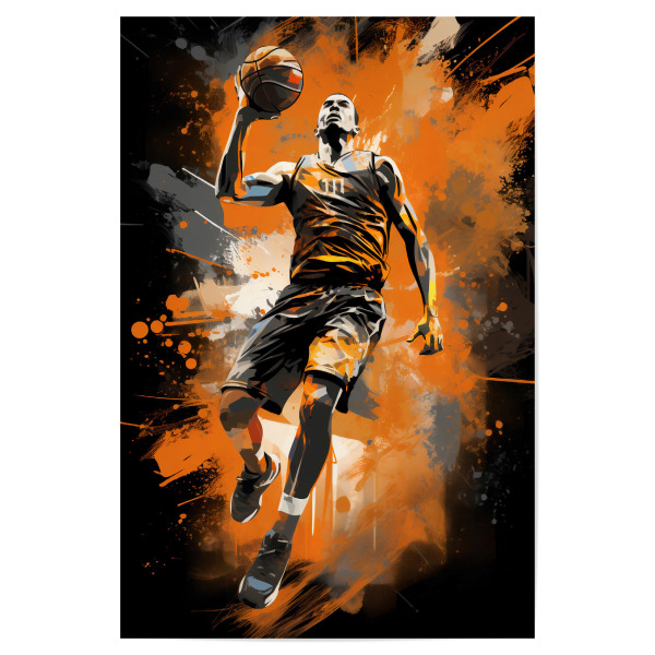 Poster "Basketball Orange 3 (matart)" artboxONE - Sport - Basketball,Korb,Ball,Basketballspieler,Nba,Spieler,Team,Sport,Orange,Modern