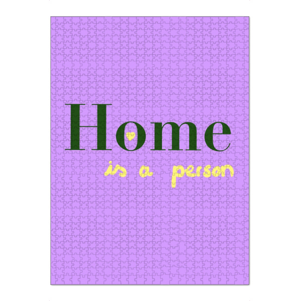 Puzzle Ravensburger "Home is a person" artboxONE - Typografie - Homeisaperson,Home,Person,Trend,Lila,Homedecor,Zuhause,Floor,Flur