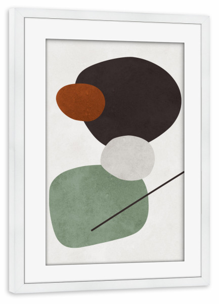 Poster mit Rahmen weiß "Formen mit Ausdruck L" artboxONE - Abstrakt,Geometrie