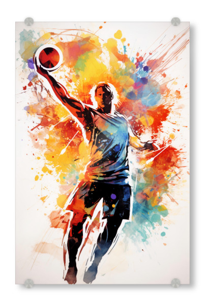 Acrylglasbild "Volleyball Watercolor 2 (matart)" artboxONE - Sport