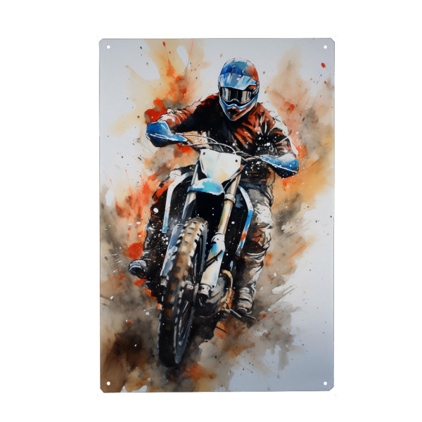 Holzbild "Motocross Watercolor 2 (matart)" artboxONE - Sport - Motocross,Motor,Motoren,Motocross-rennen,Sport,Bunt,Aquarell