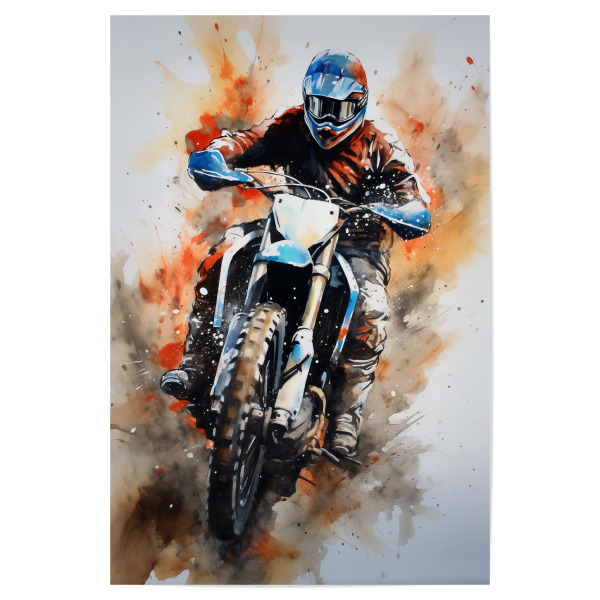 Poster "Motocross Watercolor 2 (matart)" artboxONE - Sport - Motocross,Motor,Motoren,Motocross-rennen,Sport,Bunt,Aquarell
