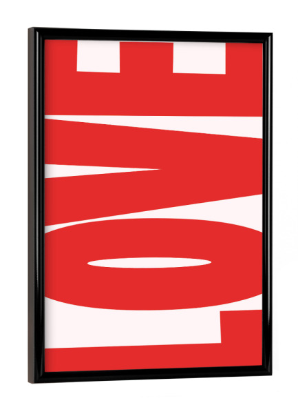 Poster mit schwarzem Rahmen "LOVE bold" artboxONE - Liebe - Rotweiss,Love,Liebe,Selbstliebe,Utearnold,Love yourself,Trend,Bold