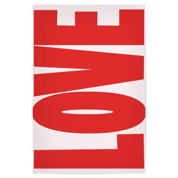 Poster 30x20 cm "LOVE bold" artboxONE - Liebe - Rotweiss,Love,Liebe,Selbstliebe,Utearnold,Love yourself,Trend,Bold