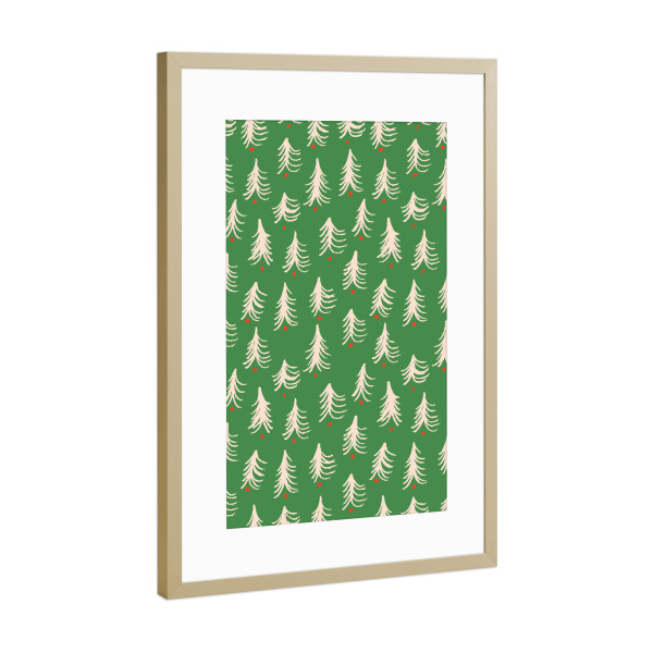 Poster mit Rahmen Gold "Álex Roda - Simple Christmas" artboxONE - Natur,Weihnachten - Tanne,Weihnachtsbaum,Baum,Christbaum,Wald,Weihnachten,Xmas