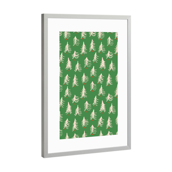 Poster mit Rahmen Silber "Álex Roda - Simple Christmas" artboxONE - Natur,Weihnachten - Tanne,Weihnachtsbaum,Baum,Christbaum,Wald,Weihnachten,Xmas