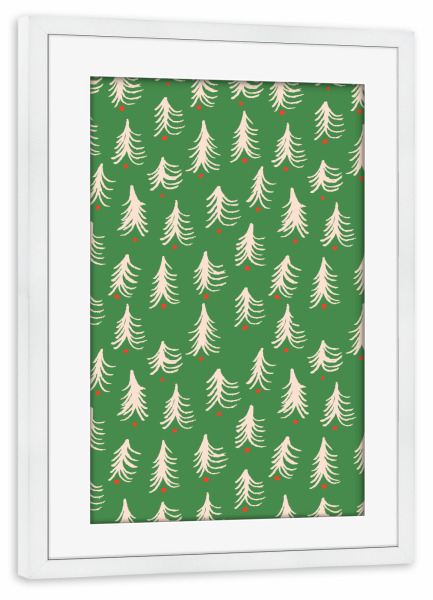 Poster mit Rahmen weiß "Álex Roda - Simple Christmas" artboxONE - Natur,Weihnachten - Tanne,Weihnachtsbaum,Baum,Christbaum,Wald,Weihnachten,Xmas