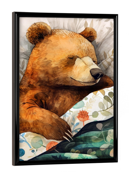 Poster mit schwarzem Rahmen "Bärenleben B" artboxONE - Für Kinder,Tiere - Bär,Tiere,Haustier,Illustration,Grafik,Kunst