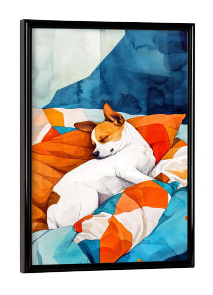 Poster mit schwarzem Rahmen "Hundeleben C" artboxONE - Tiere - Hund,Hunde,Tiere,Haustier,Illustration,Grafik,Kunst