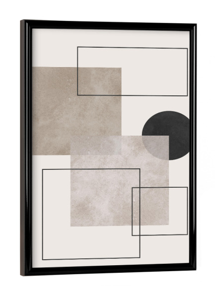 Poster mit schwarzem Rahmen "Formen mit Ausdruck I" artboxONE - Abstrakt,Geometrie