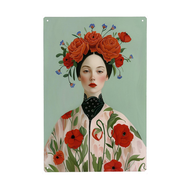 Holzbild "Figurative Blumenmuster" artboxONE - Floral,Menschen,Fashion