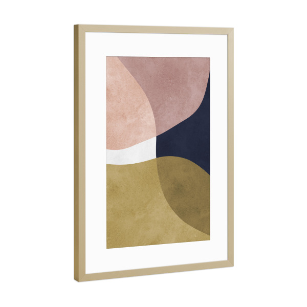 Poster mit Rahmen Gold "Formen mit Ausdruck D" artboxONE - Abstrakt,Geometrie