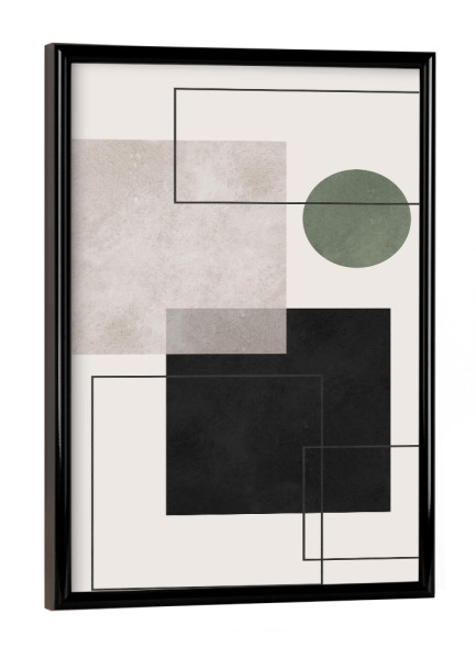 Poster mit schwarzem Rahmen "Formen mit Ausdruck J" artboxONE - Abstrakt,Geometrie