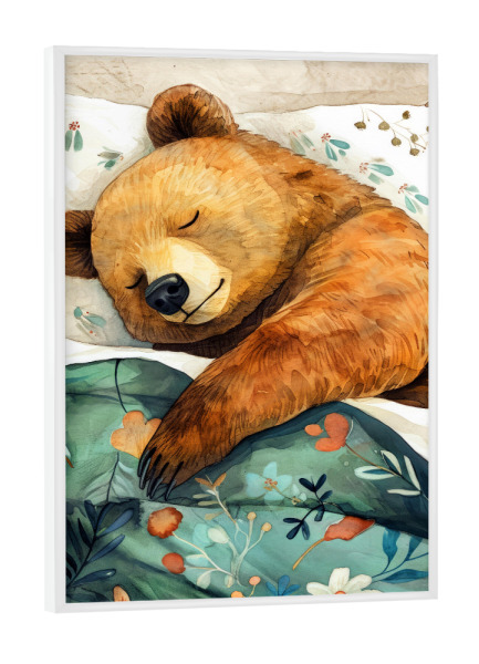 Poster mit weißem Rahmen "Bärenleben C" artboxONE - Für Kinder,Tiere - Bär,Tiere,Haustier,Illustration,Grafik,Kunst