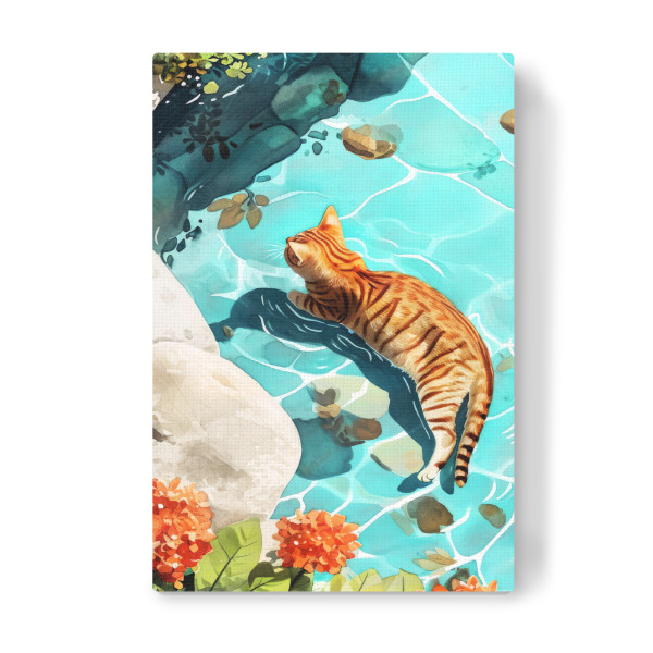 Leinwandbild "Katzenleben E" artboxONE - Tiere - Katze,Katzen,Kätzchen,Tiere,Haustier,Illustration,Grafik,Kunst