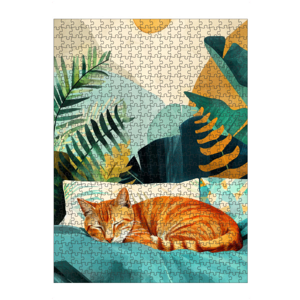 artboxONE Puzzle "Katzenleben J" artboxONE - Tiere - Katze,Katzen,Kätzchen,Tiere,Haustier,Illustration,Grafik,Kunst - Bild katze