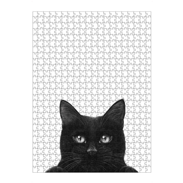 Puzzle Ravensburger "Guckende schwarze Katze mit Pfoten" artboxONE - Natur,Für Kinder,Tiere,Comic,Lustig