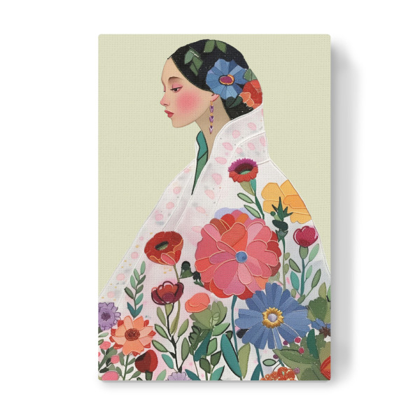 Leinwandbild "Bunte Blumencollage" artboxONE - Natur,Floral,Menschen