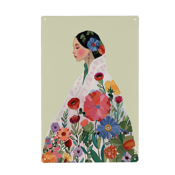 Holzbild "Bunte Blumencollage" artboxONE - Natur,Floral,Menschen