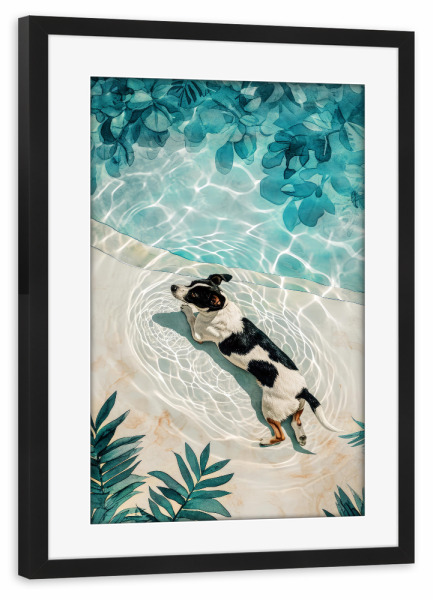 Poster mit Rahmen schwarz "Hundeleben G" artboxONE - Tiere - Hund,Hunde,Tiere,Haustier,Illustration,Grafik,Kunst