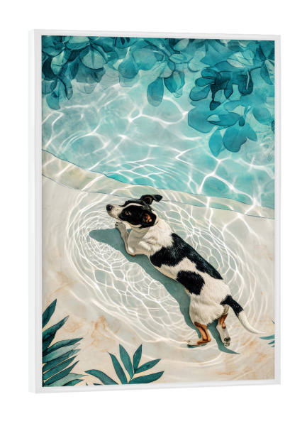 Poster mit weißem Rahmen "Hundeleben G" artboxONE - Tiere - Hund,Hunde,Tiere,Haustier,Illustration,Grafik,Kunst