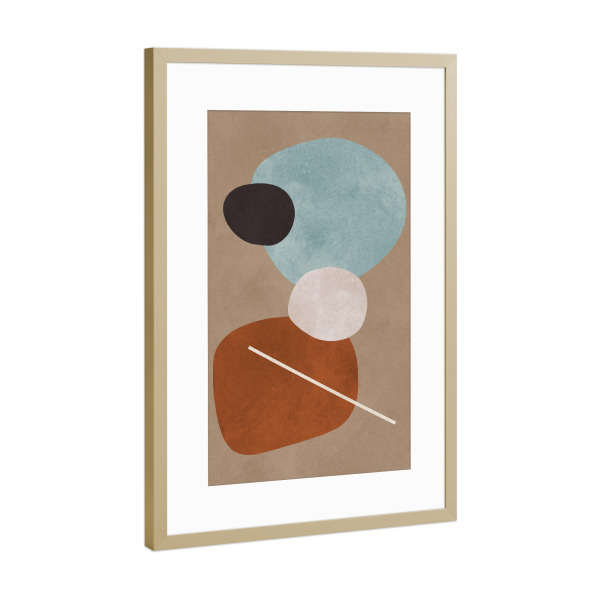 Poster mit Rahmen Gold "Formen mit Ausdruck F" artboxONE - Abstrakt,Geometrie