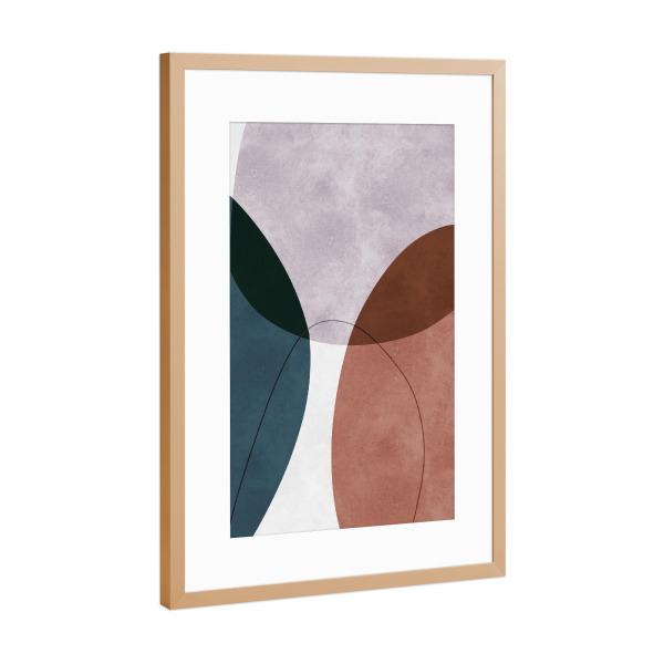 Poster mit Rahmen Kupfer "Formen mit Ausdruck B" artboxONE - Abstrakt,Geometrie