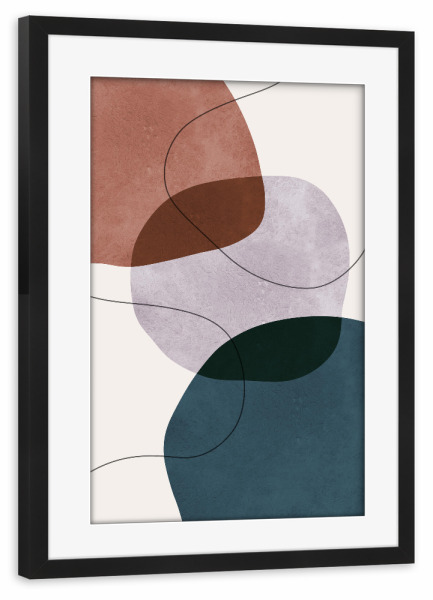 Poster mit Rahmen schwarz "Formen mit Ausdruck A" artboxONE - Abstrakt,Geometrie