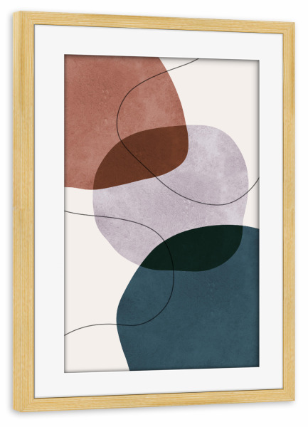 Poster mit Rahmen kiefer "Formen mit Ausdruck A" artboxONE - Abstrakt,Geometrie