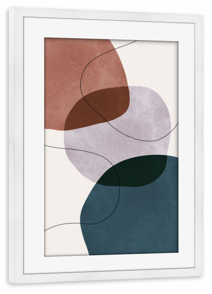 Poster mit Rahmen weiß "Formen mit Ausdruck A" artboxONE - Abstrakt,Geometrie