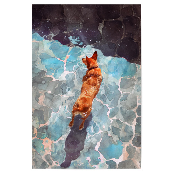 Poster "Hundeleben F" artboxONE - Tiere - Hund,Hunde,Tiere,Haustier,Illustration,Grafik,Kunst