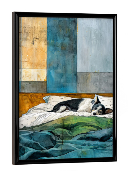 Poster mit schwarzem Rahmen "Hundeleben A" artboxONE - Tiere - Hund,Hunde,Tiere,Haustier,Illustration,Grafik,Kunst