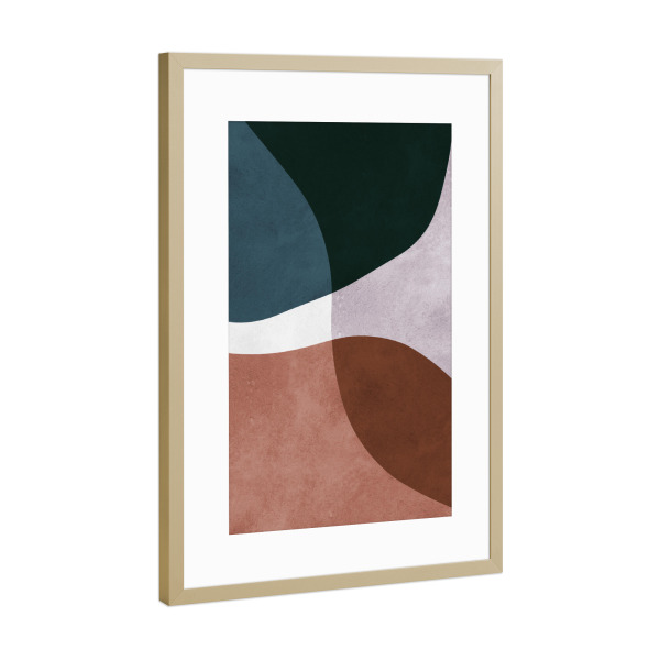 Poster mit Rahmen Gold "Formen mit Ausdruck P" artboxONE - Abstrakt,Geometrie