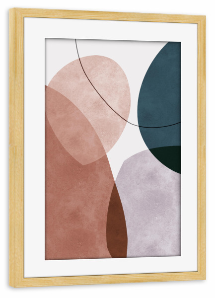 Poster mit Rahmen kiefer "Formen mit Ausdruck O" artboxONE - Abstrakt,Geometrie