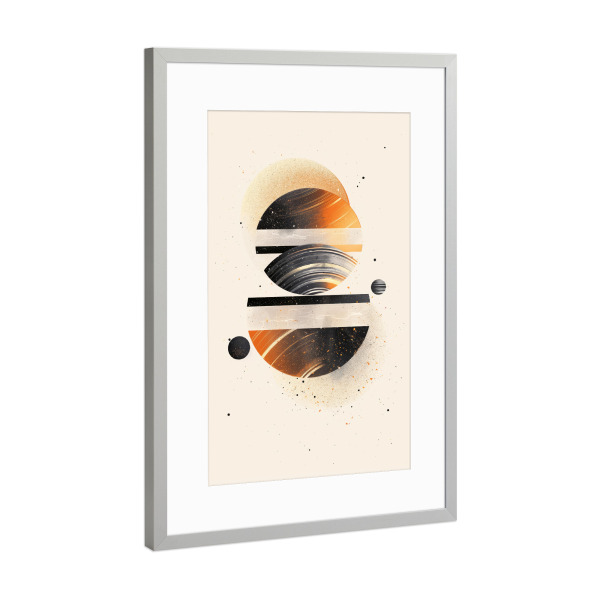 Poster mit Rahmen Silber "Abstrakte Boho-Kreise B" artboxONE - Abstrakt,Geometrie