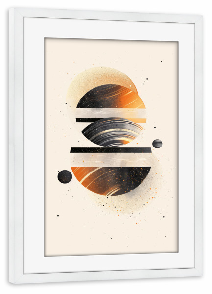 Poster mit Rahmen weiß "Abstrakte Boho-Kreise B" artboxONE - Abstrakt,Geometrie