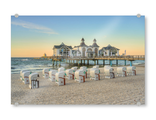 Acrylglasbild "Seebrücke Sellin am Morgen" artboxONE - Reise,Architektur,Reise / Strand und Meer