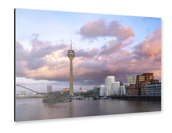 Alu-Dibond "Abendstimmung in Düsseldorf" 30x20 cm artboxONE