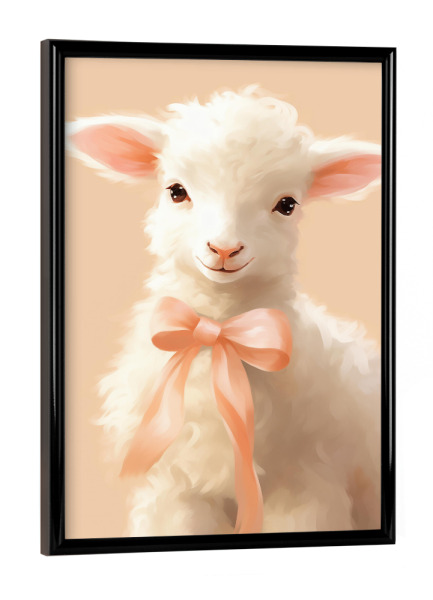 Poster mit schwarzem Rahmen "Niedliches Lämmchen" artboxONE - Tiere,Lustig