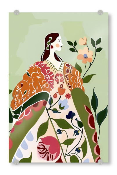 Acrylglasbild "Blumenkleid" artboxONE - Natur,Floral,Menschen